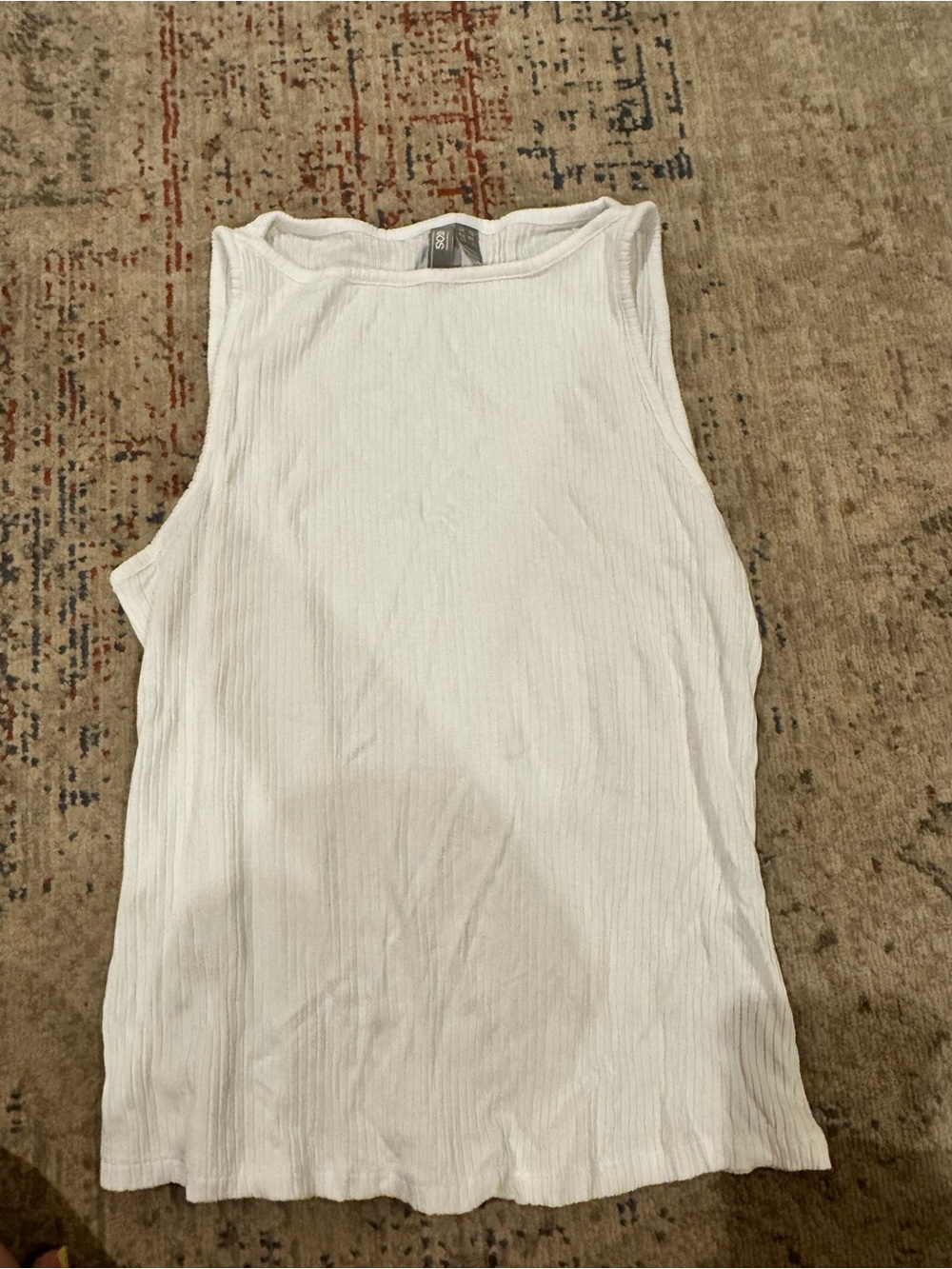 Ribbed White Sleeveless Tank Top - ASOS